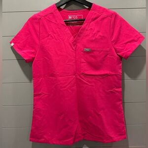 FIGS One Pocket Catarina Scrub Top in Ultra Rose